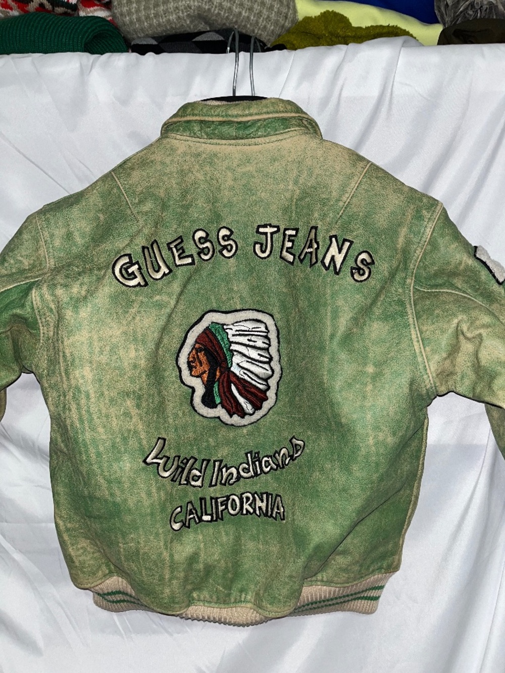Rare Vintage Guess jeans Wild Indiana California leather jacket